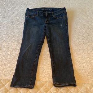 American Eagle Artist Dark Wash Cut Off Jeans Capris